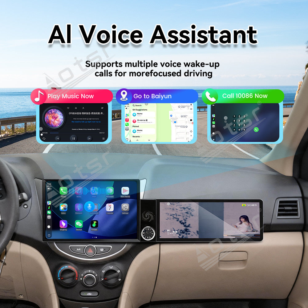 Aotsr Dual Screen 13.1 inch+12.3 inch Android 15 Carplay Car Radio for Hyundai Verna 2011-2016 Car GPS Navigation Multimedia