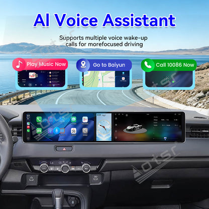 Aotsr Dual 12.3 inch Car Radio for Honda XR-V 2023-2026 with 7870 Octa Core Chip, Ultra HD 2400*900 Touch Screen, Wireless CarPlay, Bluetooth 5.0, GPS Navigation, 4G Network, OEM Upgrade Multimedia System