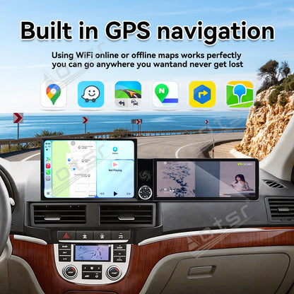Aotsr Dual Screen 13.1 inch+12.3 inch Android 15 Carplay Car Radio for Hyundai Santa Fe 2006-2012 Car GPS Navigation Multimedia