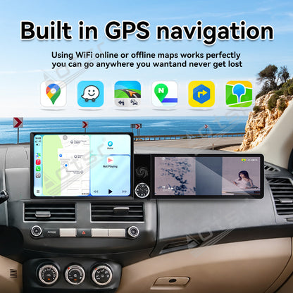 Aotsr 13.1 Inch + 12.3 Inch Android Car Navigation System for Mitsubishi Outlander 2008-2015 Wireless CarPlay GPS Multimedia Player