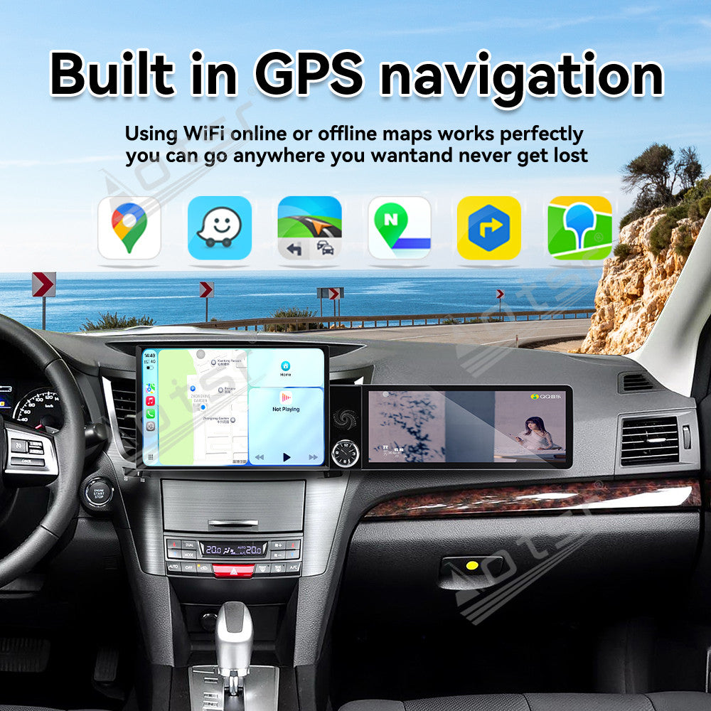 Aotsr Dual Screen 13.1 inch+12.3 inch Android 15 Carplay Car Radio for Subaru Legacy;Subaru Outback 2010-2014 Car GPS Navigation Multimedia