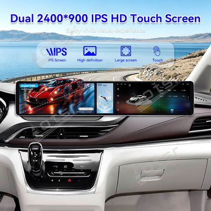 Aotsr Dual 12.3 inch Car Radio for Buick GL8 2020-2022 with 7870 Octa Core Chip Ultra HD 2400*900 Touch Screen Wireless CarPlay Bluetooth 5.0 GPS Navigation 4G Network OEM Upgrade Multimedia System