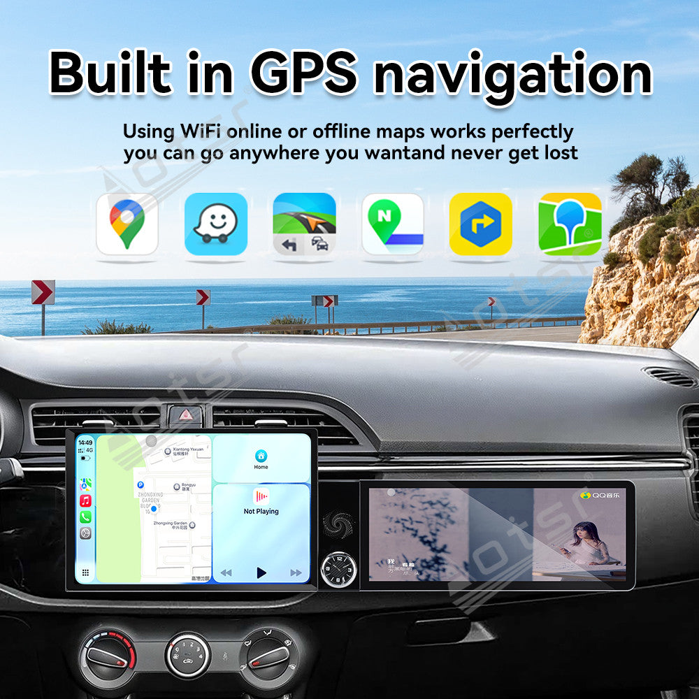 Aotsr Dual Screen 13.1 inch+12.3 inch Android 15 Carplay Car Radio for KIA K2 2017-2019 Car GPS Navigation Multimedia