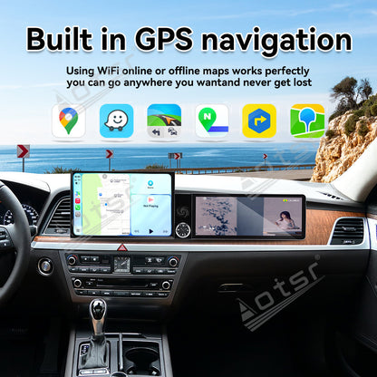 Aotsr Dual Screen 13.1 inch+12.3 inch Android 15 Carplay Car Radio for Hyundai Genesis 2013-2016 Car GPS Navigation Multimedia