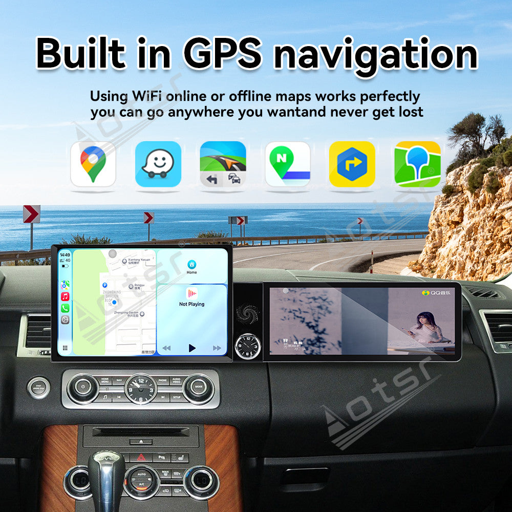 Aotsr Dual Screen 13.1 inch+12.3 inch Android 15 Carplay Car Radio for Land Range Rover Sport 2010-2013 Car GPS Navigation Multimedia