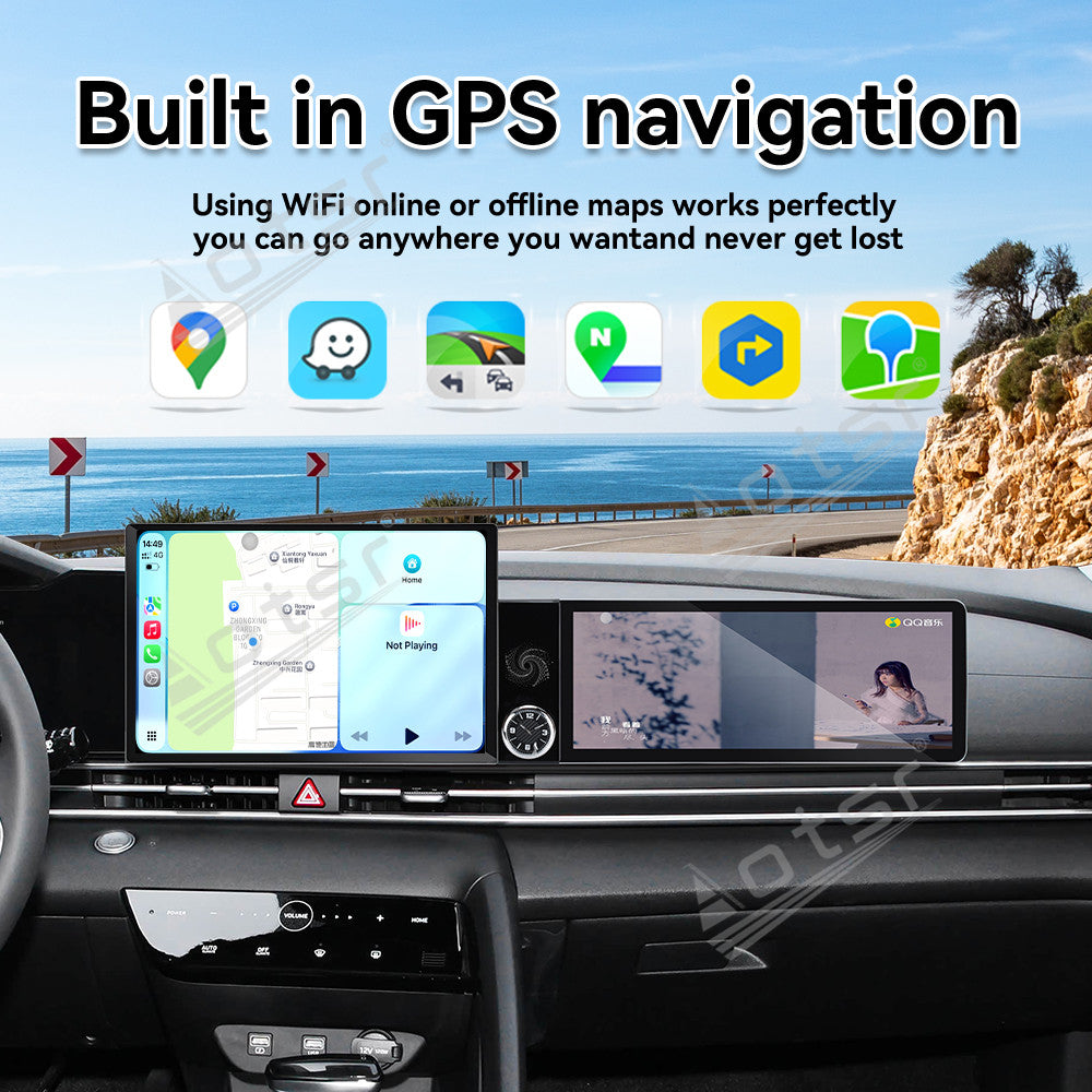 Aotsr Dual Screen 13.1 inch+12.3 inch Android 15 Carplay Car Radio for Hyundai Elantra 2020-2021 Car GPS Navigation Multimedia
