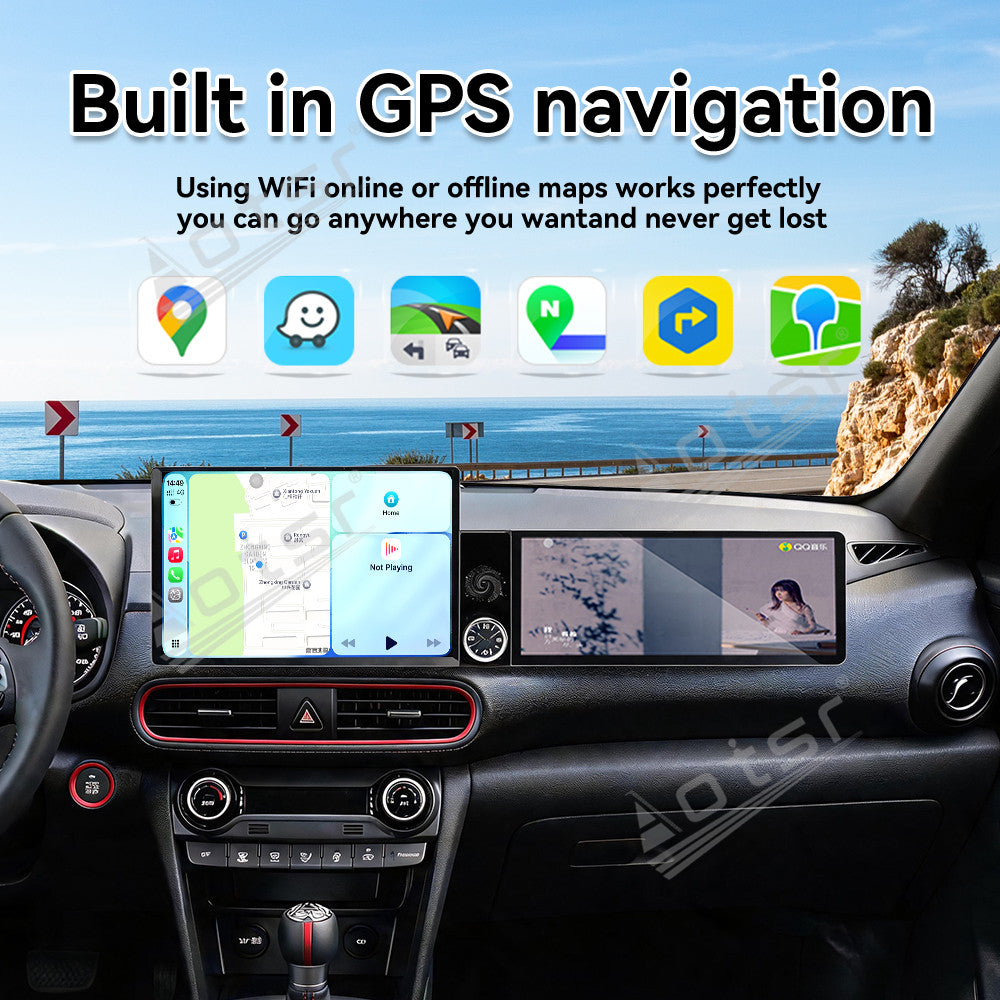 Aotsr Dual Screen 13.1 inch+12.3 inch Android 15 Carplay Car Radio for Hyundai ENCINO 2018-2020 Car GPS Navigation Multimedia
