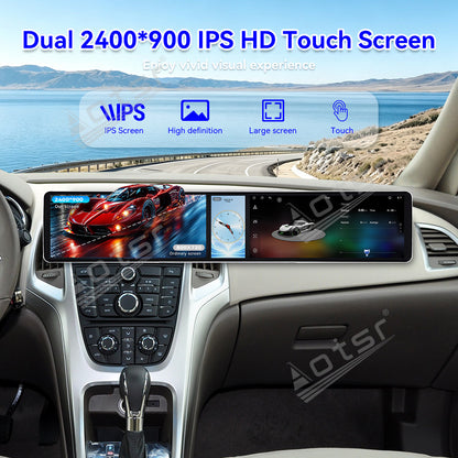 Aotsr Dual 12.3 inch Car Radio for Buick EXCELLE/ASTR 2010-2014 with 7870 Octa Core Chip Ultra HD 2400*900 Touch Screen Wireless CarPlay Bluetooth 5.0 GPS Navigation 4G Network OEM Upgrade Multimedia System