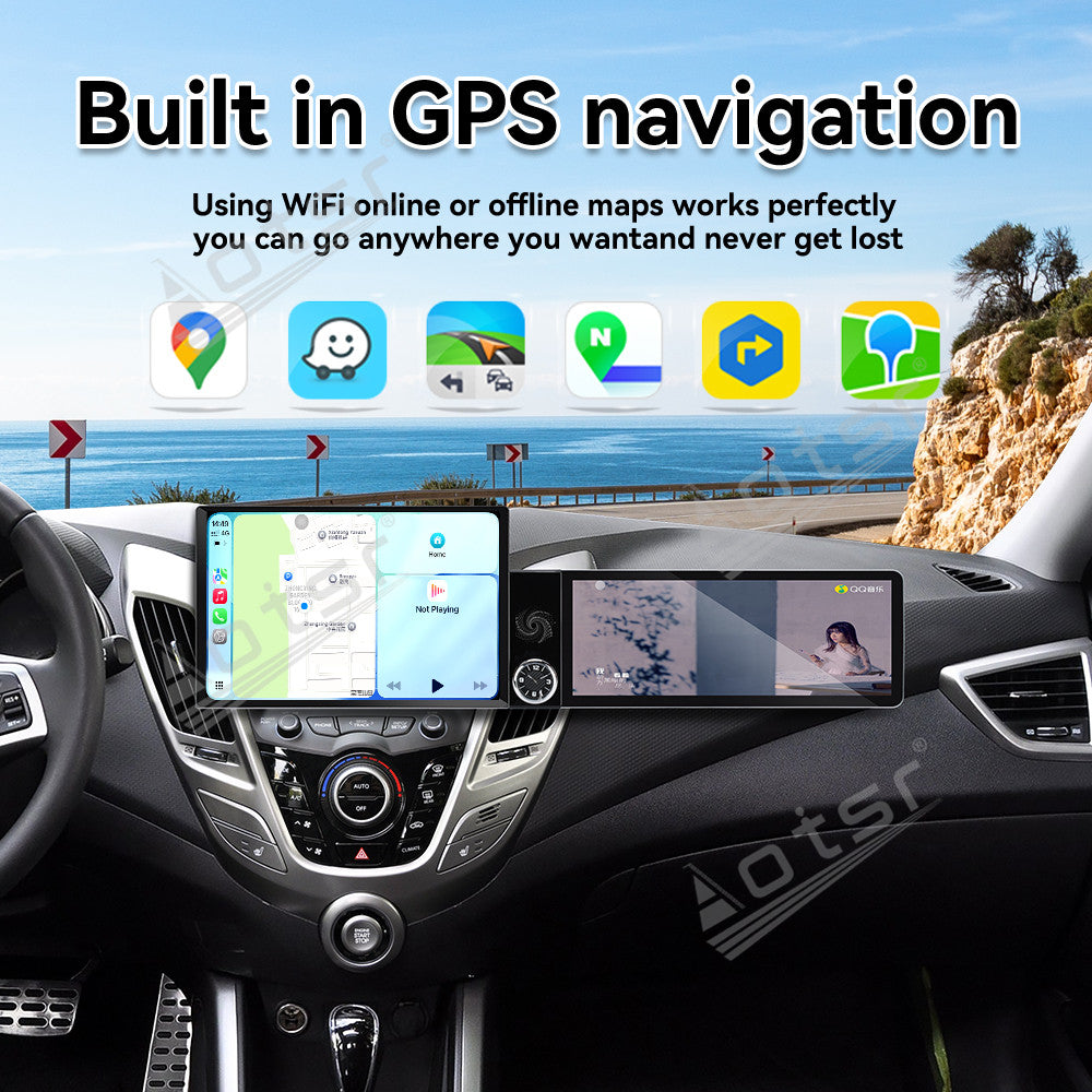Aotsr Dual Screen 13.1 inch+12.3 inch Android 15 Carplay Car Radio for Hyundai Veloster 2011-2017 Car GPS Navigation Multimedia
