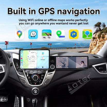 Aotsr Dual Screen 13.1 inch+12.3 inch Android 15 Carplay Car Radio for Hyundai Veloster 2011-2017 Car GPS Navigation Multimedia