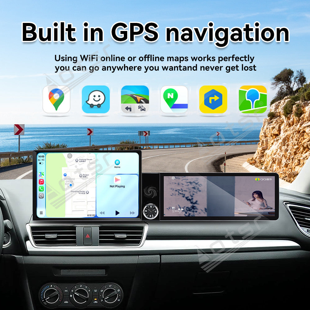 Aotsr Dual Screen 13.1 inch+12.3 inch Android 15 Carplay Car Radio for Mazda 3 2010-2015 Car GPS Navigation Multimedia