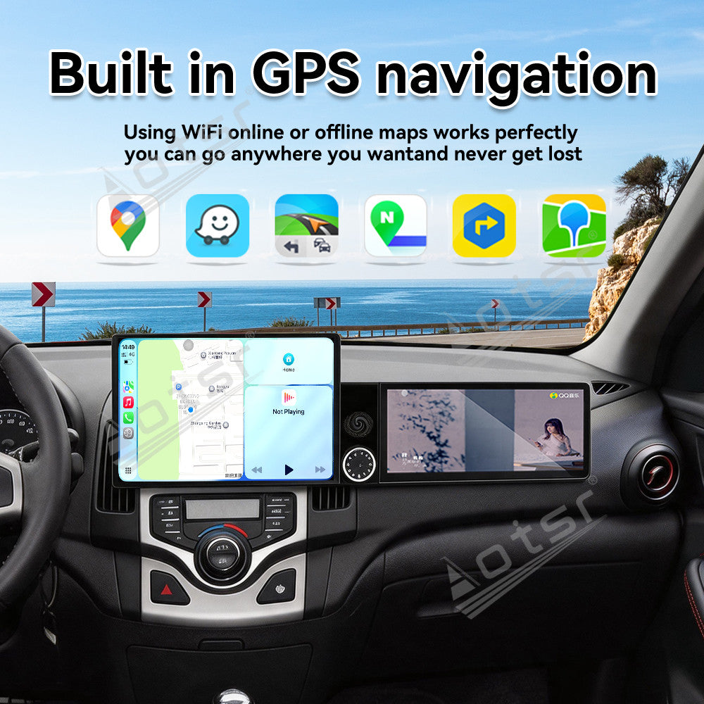 Aotsr Dual Screen 13.1 inch+12.3 inch Android 15 Carplay Car Radio for Hyundai I30 2006-2012 Car GPS Navigation Multimedia