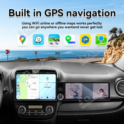 Aotsr Dual Screen 13.1 inch+12.3 inch Android 15 Carplay Car Radio for Mitsubishi Mirage 2012-2018 Car GPS Navigation Multimedia