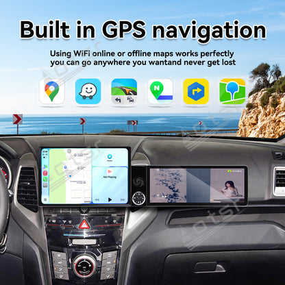 Aotsr Dual Screen 13.1 inch+12.3 inch Android 15 Carplay Car Radio for SsangYong Tivoli Matte Black 2015-2019 Car GPS Navigation Multimedia