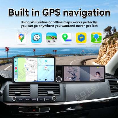 Aotsr Dual Screen 13.1 inch+12.3 inch Android 15 Carplay Car Radio for Mitsubishi Lancer EX 2010-2017 Car GPS Navigation Multimedia