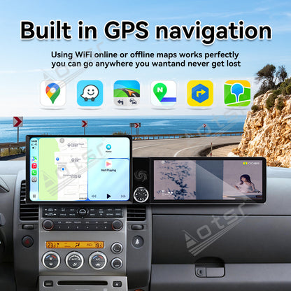Aotsr Dual Screen 13.1 inch+12.3 inch Android 15 Carplay Car Radio for Nissan Pathfinder;Nissan Navara 2004-2014 Car GPS Navigation Multimedia
