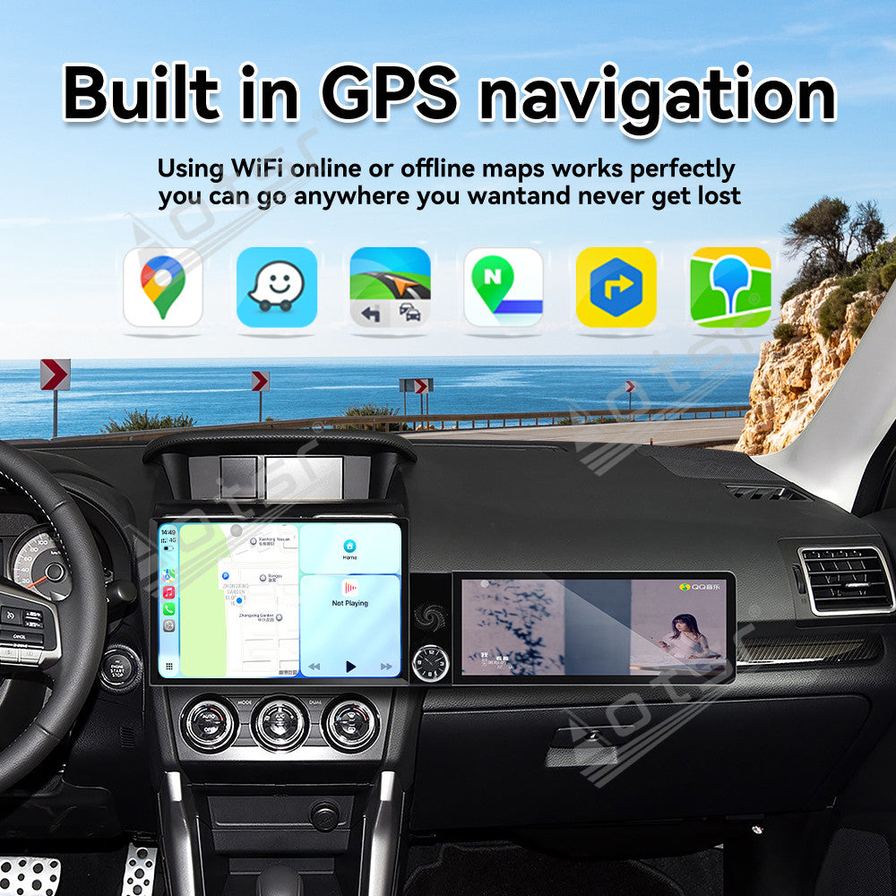 Aotsr Dual Screen 13.1 inch+12.3 inch Android 15 Carplay Car Radio for Subaru Forester 2012-2015 Car GPS Navigation Multimedia