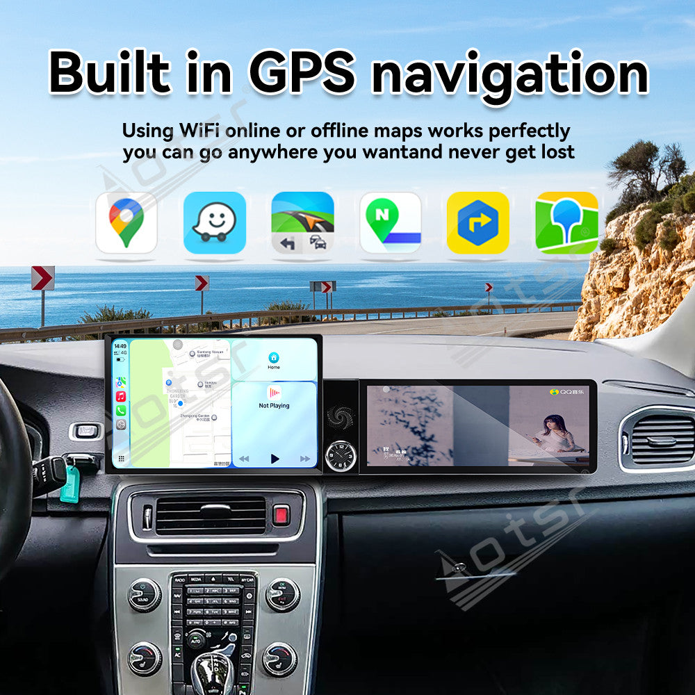 Aotsr Dual Screen 13.1 inch+12.3 inch Android 15 Carplay Car Radio for Volvo S60 2011-2019 Car GPS Navigation Multimedia