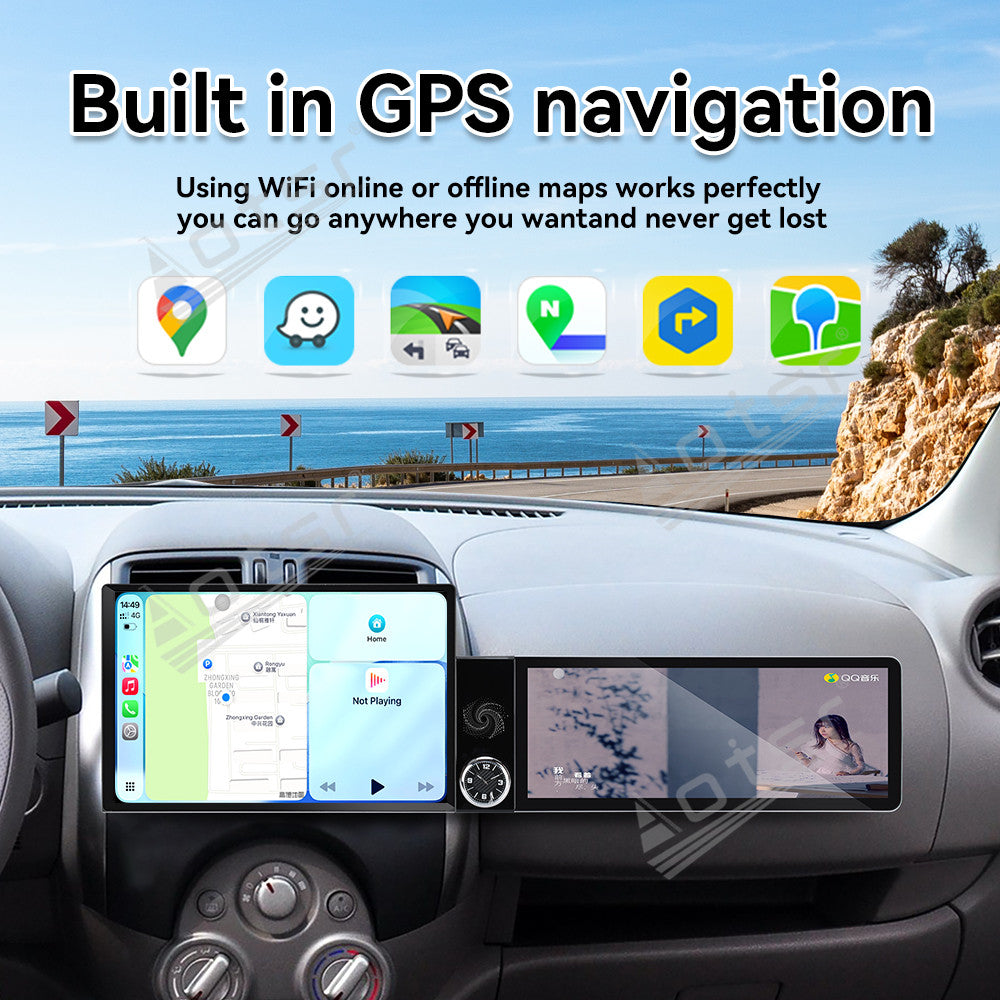 Aotsr Dual Screen 13.1 inch+12.3 inch Android 15 Carplay Car Radio for Nissan Sunny 2011-2013 Car GPS Navigation Multimedia
