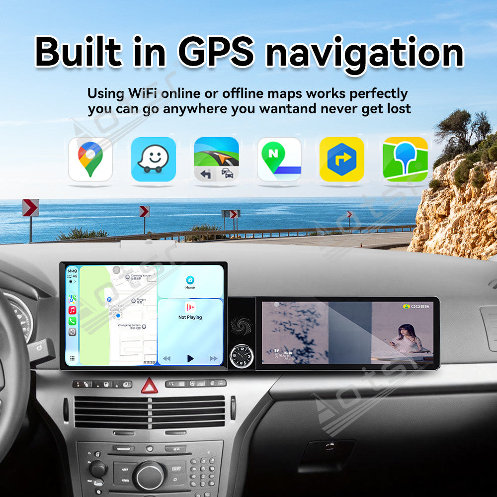 Aotsr Dual Screen 13.1 inch+12.3 inch Android 15 Carplay Car Radio for Opel Zafira/Astra 2004-2014 Car GPS Navigation Multimedia