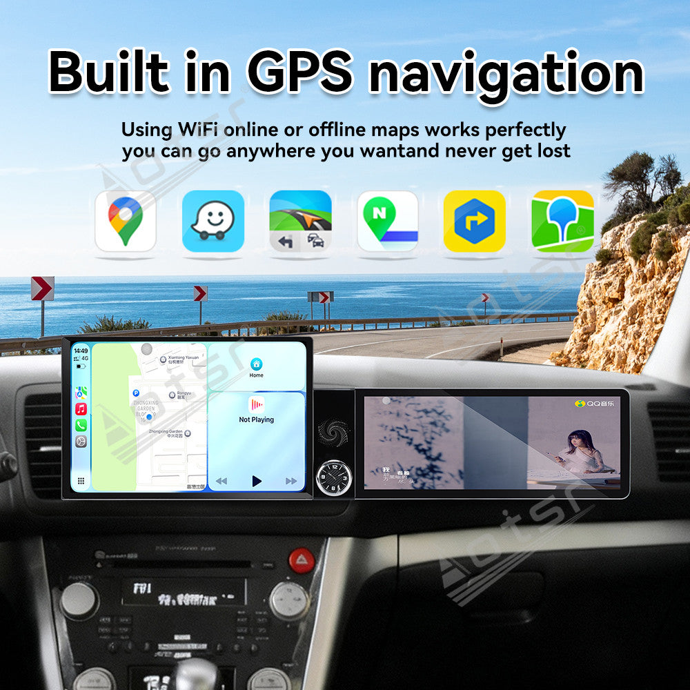 Aotsr Dual Screen 13.1 inch+12.3 inch Android 15 Carplay Car Radio for Subaru Legacy/Outback 2004-2009 Car GPS Navigation Multimedia