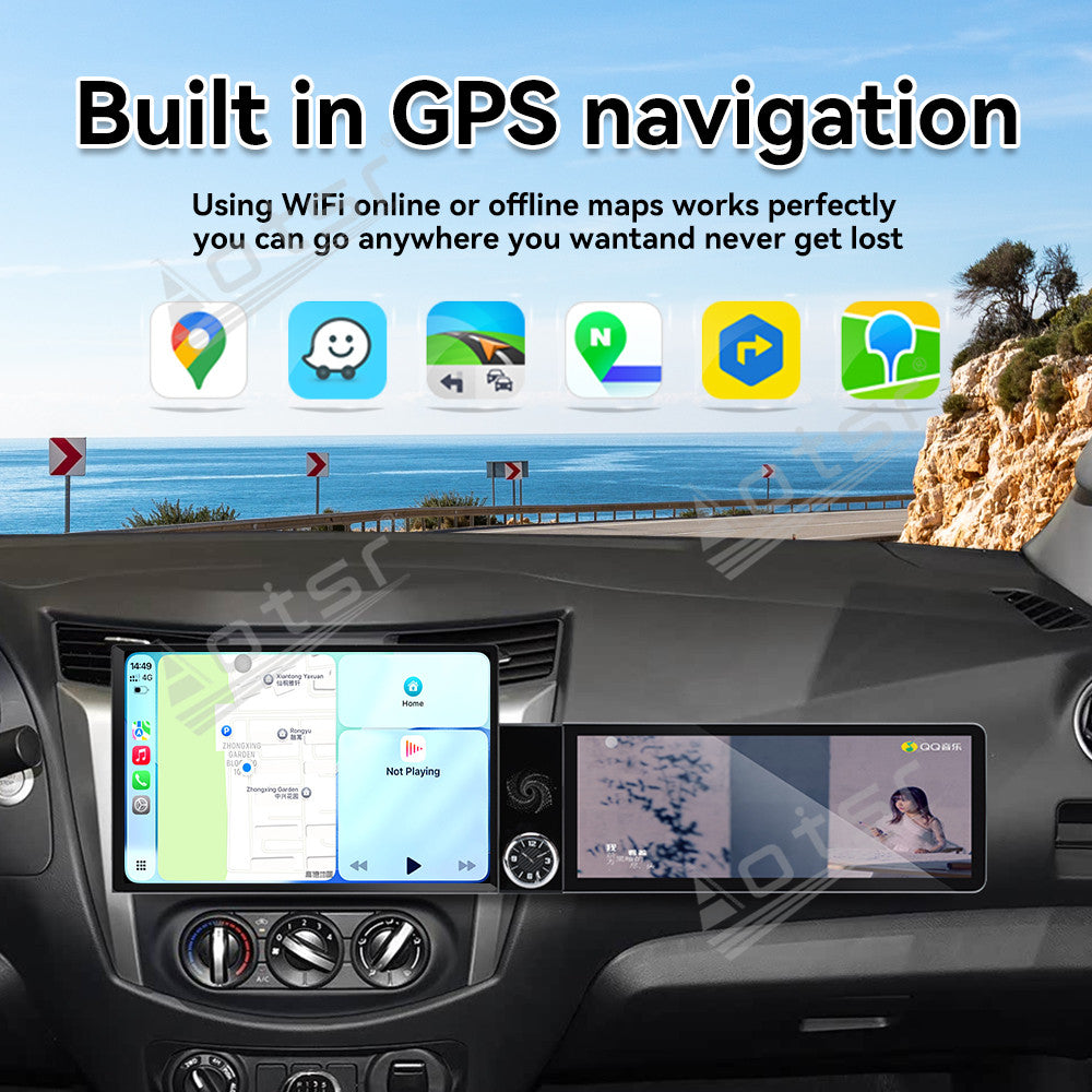 Aotsr Dual Screen 13.1 inch+12.3 inch Android 15 Carplay Car Radio for Nissan Navara 2017-2019 Car GPS Navigation Multimedia