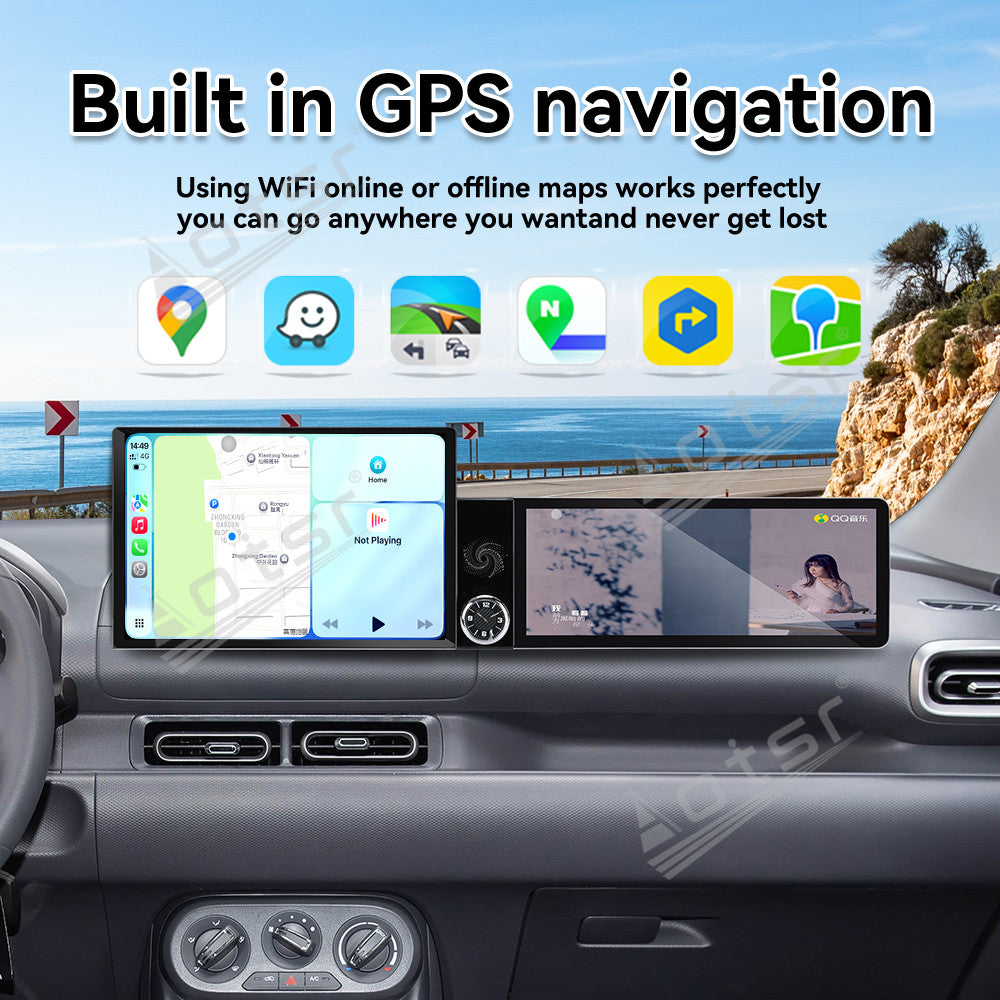 Aotsr Dual Screen 13.1 inch+12.3 inch Android 15 Carplay Car Radio for Wuling Hongguang EV 2025-2026 Car GPS Navigation Multimedia