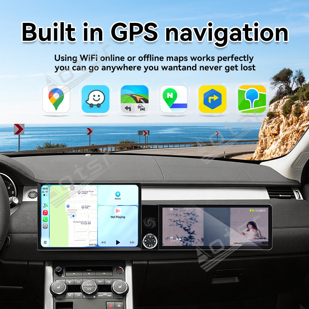 Aotsr Dual Screen 13.1 inch+12.3 inch Android 15 Carplay Car Radio for Land Rover Range Rover Evoque 2012-2015 Car GPS Navigation Multimedia