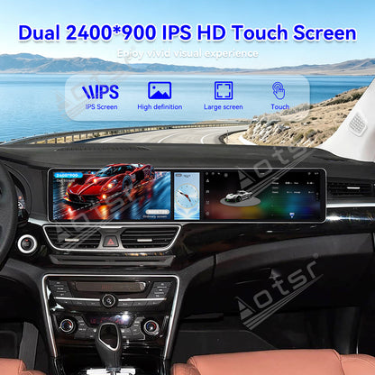 Aotsr Dual 12.3 inch Car Radio For Geely Borui 2015-2016 with 7870 Octa Core Chip Ultra HD 2400*900 Touch Screen Wireless CarPlay Bluetooth 5.0 GPS Navigation