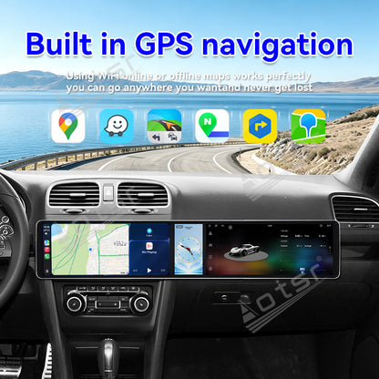 Aotsr Dual 12.3 inch Car Radio for Volkswagen Golf Mk6 2007-2012 with 7870 Octa Core Chip Ultra HD 2400*900 Touch Screen Wireless CarPlay Bluetooth 5.0 GPS Navigation 4G Network OEM Upgrade Multimedia System