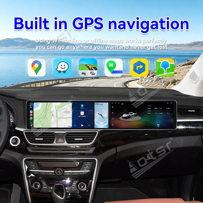 Aotsr Dual 12.3 inch Car Radio For Geely Borui 2015-2016 with 7870 Octa Core Chip Ultra HD 2400*900 Touch Screen Wireless CarPlay Bluetooth 5.0 GPS Navigation