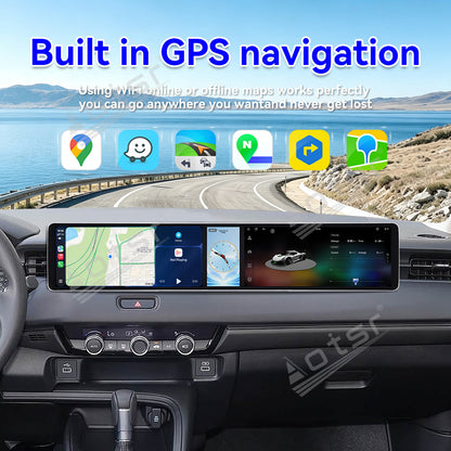 Aotsr Dual 12.3 inch Car Radio for Honda XR-V 2023-2026 with 7870 Octa Core Chip, Ultra HD 2400*900 Touch Screen, Wireless CarPlay, Bluetooth 5.0, GPS Navigation, 4G Network, OEM Upgrade Multimedia System