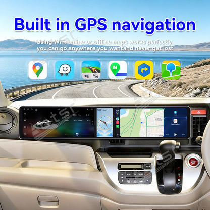 Aotsr Dual 12.3 inch Car Radio for Honda N-WGN 2013-2019 with 7870 Octa Core Chip, Ultra HD 2400*900 Touch Screen, Wireless CarPlay, Bluetooth 5.0, GPS Navigation, 4G Network, OEM Upgrade Multimedia System