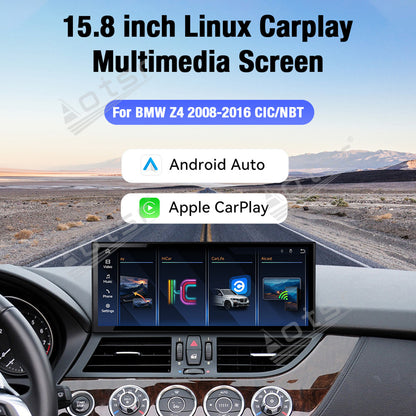 Aotsr 15.8 inch Linux Carplay Screen for BMW Z4 2008-2016 CIC IPS Touch Stereo Unit Multi Storage 4G DSP BT5.0 GPS
