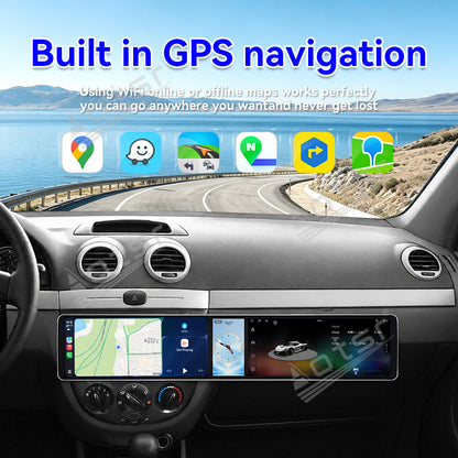Aotsr Dual 12.3 inch Car Radio for Buick Excelle HRV 2004-2008 with 7870 Octa Core Chip Ultra HD 2400*900 Touch Screen Wireless CarPlay Bluetooth 5.0 GPS Navigation 4G Network OEM Upgrade Multimedia System