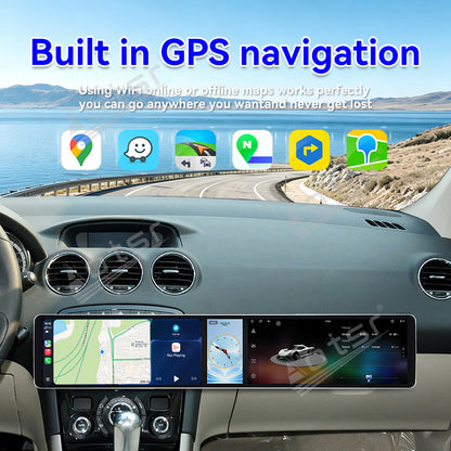 Aotsr Dual 12.3 inch Car Radio for Peugeot 408 2010-2013 with 7870 Octa Core Chip Ultra HD 2400*900 Touch Screen Wireless CarPlay Bluetooth 5.0 GPS Navigation 4G Network OEM Upgrade Multimedia System