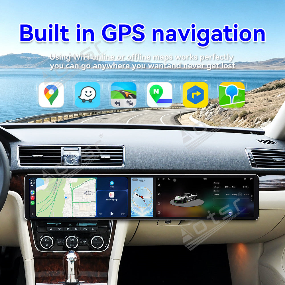Aotsr Dual 12.3 inch Car Radio for Volkswagen Passat B7/Lingyu 2004-2011 with 7870 Octa Core Chip Ultra HD 2400*900 Touch Screen Wireless CarPlay Bluetooth 5.0 GPS Navigation 4G Network OEM Upgrade Multimedia System
