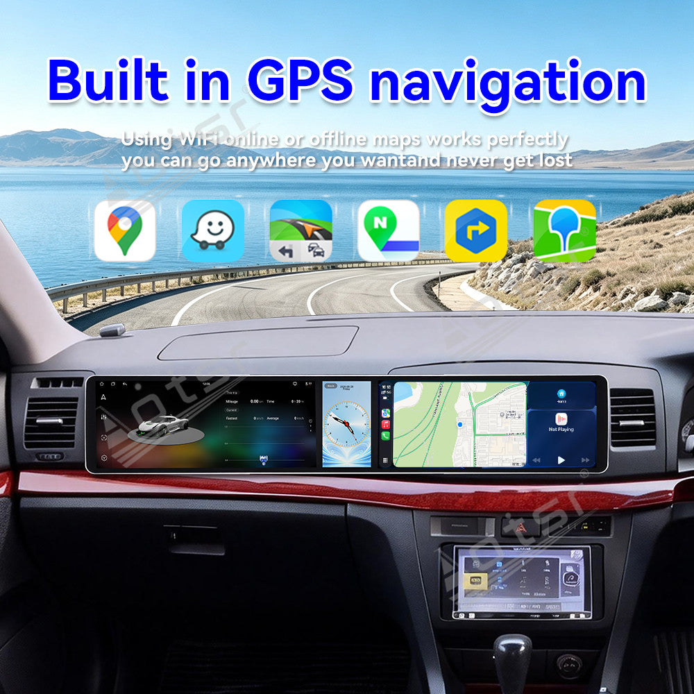 Aotsr Dual 12.3 inch Car Radio for Toyota Mark2 2000-2004 with 7870 Octa Core Chip Ultra HD 2400*900 Touch Screen Wireless CarPlay Bluetooth 5.0 GPS Navigation
