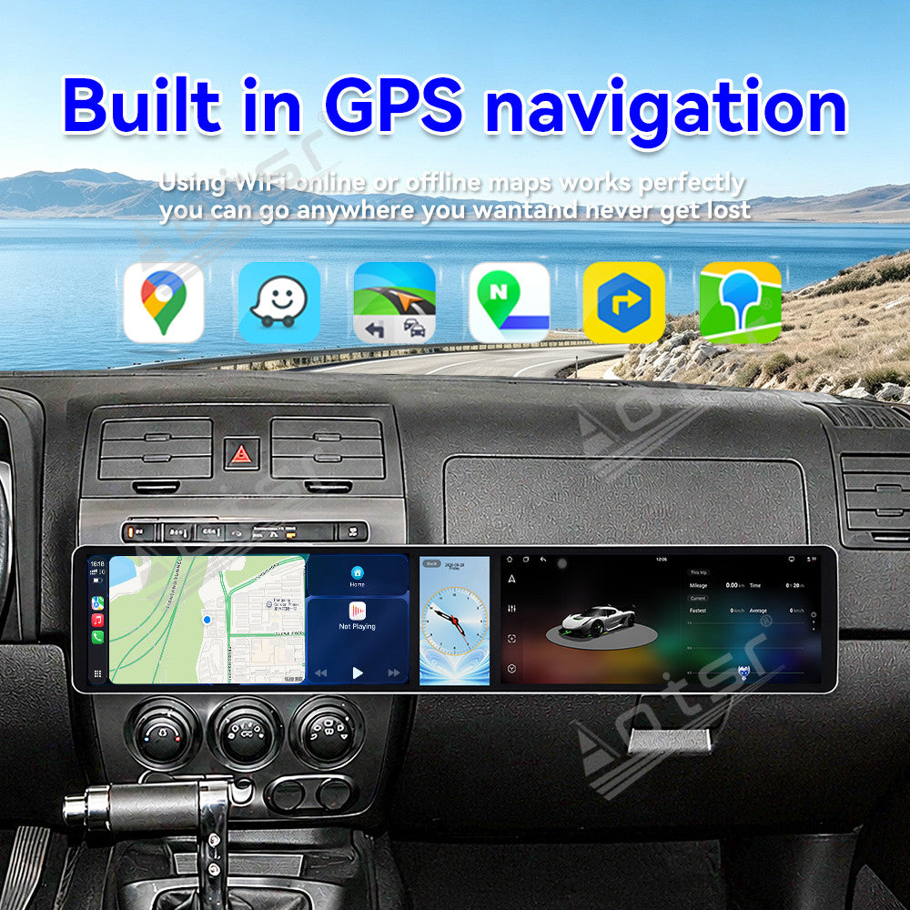 Aotsr Dual 12.3 inch Car Radio For Hummer H3 2005-2010 with 7870 Octa Core Chip Ultra HD 2400*900 Touch Screen Wireless CarPlay Bluetooth 5.0 GPS Navigation