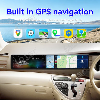 Aotsr Dual 12.3 inch Car Radio for Toyota ISIS 2004-2017 with 7870 Octa Core Chip Ultra HD 2400*900 Touch Screen Wireless CarPlay Bluetooth 5.0 GPS Navigation