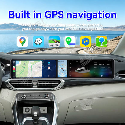Aotsr Dual 12.3 inch Car Radio for Maxus G50 2022-2025 with 7870 Octa Core Chip, Ultra HD 2400*900 Touch Screen, Wireless CarPlay, Bluetooth 5.0, GPS Navigation, 4G Network, OEM Upgrade Multimedia System