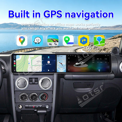 Aotsr Dual 12.3 inch Car Radio For Jeep Wrangler 2008-2010 with 7870 Octa Core Chip Ultra HD 2400*900 Touch Screen Wireless CarPlay Bluetooth 5.0 GPS Navigation