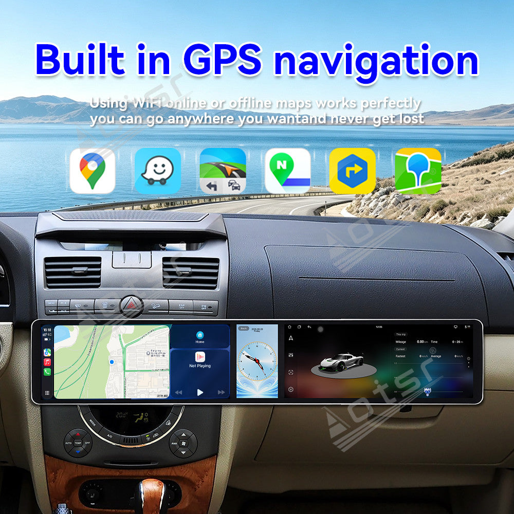Aotsr Dual 12.3 inch Car Radio for SsangYong Rexton 2006-2012 with 7870 Octa Core Chip, Ultra HD 2400*900 Touch Screen, Wireless CarPlay, Bluetooth 5.0, GPS Navigation, 4G Network, OEM Upgrade Multimedia System