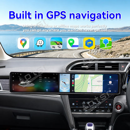 Aotsr Dual 12.3 inch Car Radio for Honda Shuttle 2015-2020 with 7870 Octa Core Chip, Ultra HD 2400*900 Touch Screen, Wireless CarPlay, Bluetooth 5.0, GPS Navigation, 4G Network, OEM Upgrade Multimedia System