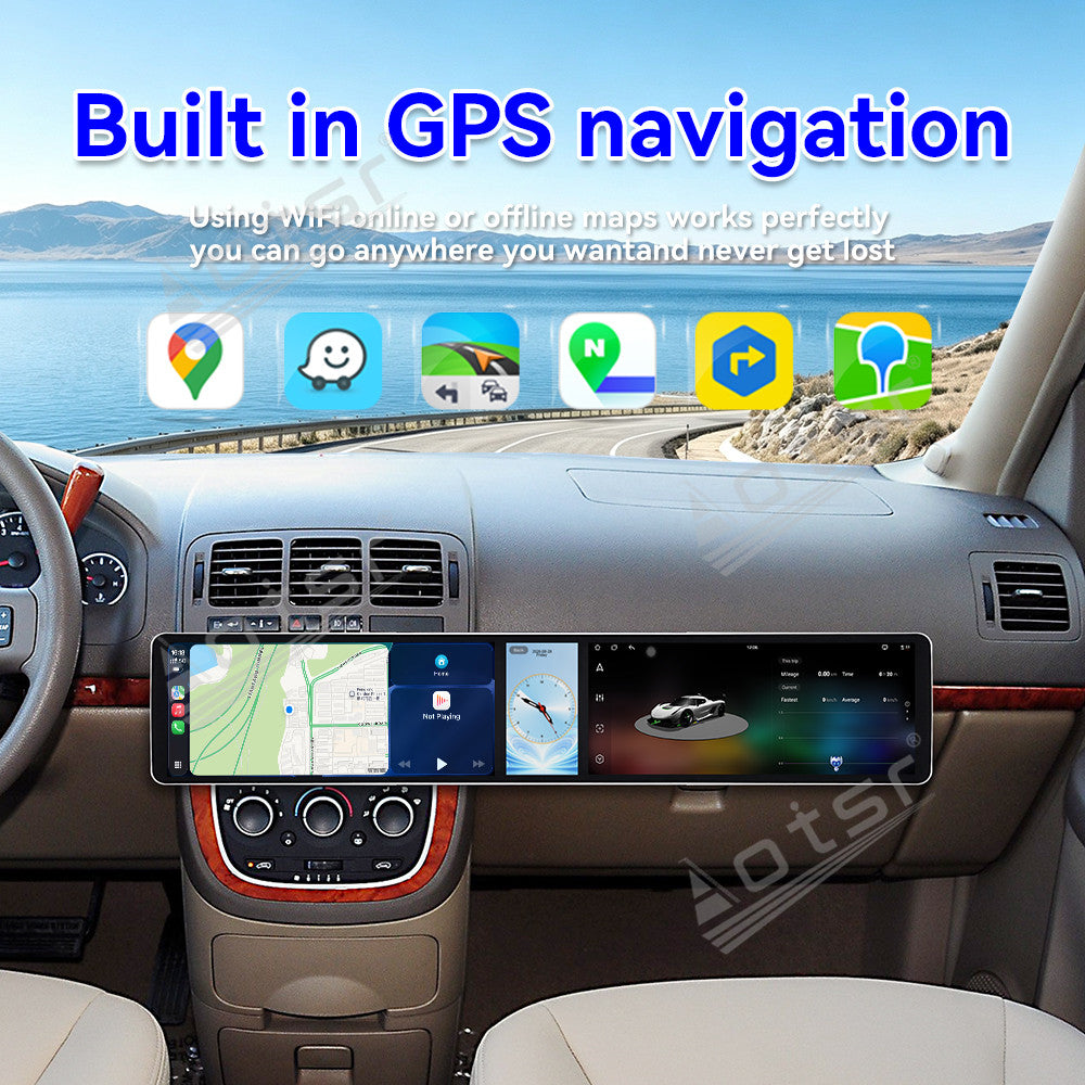 Aotsr Dual 12.3 inch Car Radio for Buick GL8 2005-2012 with 7870 Octa Core Chip Ultra HD 2400*900 Touch Screen Wireless CarPlay Bluetooth 5.0 GPS Navigation 4G Network OEM Upgrade Multimedia System