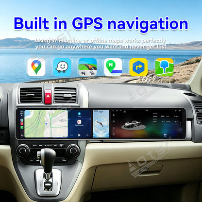 Aotsr Dual 12.3 inch Car Radio for Honda CR-V 2007-2011 with 7870 Octa Core Chip, Ultra HD 2400*900 Touch Screen, Wireless CarPlay, Bluetooth 5.0, GPS Navigation, 4G Network, OEM Upgrade Multimedia System
