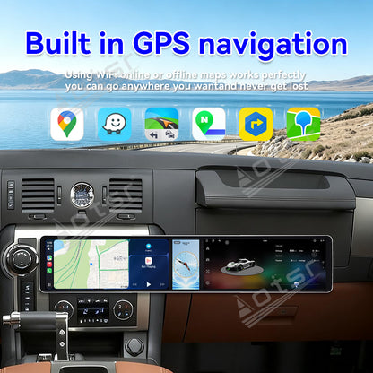 Aotsr Dual 12.3 inch Car Radio For Hummer H2 2005-2012 with 7870 Octa Core Chip Ultra HD 2400*900 Touch Screen Wireless CarPlay Bluetooth 5.0 GPS Navigation