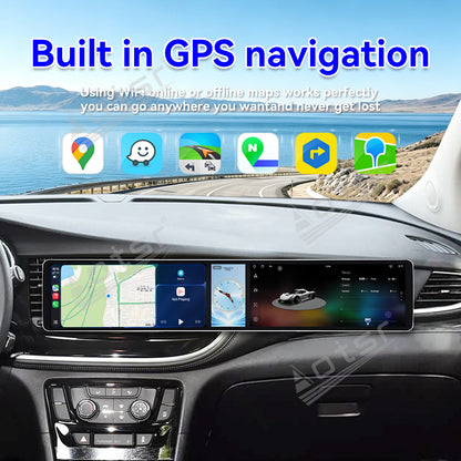 Aotsr Dual 12.3 inch Car Radio for Buick Encore 2016-2018 with 7870 Octa Core Chip Ultra HD 2400*900 Touch Screen Wireless CarPlay Bluetooth 5.0 GPS Navigation 4G Network OEM Upgrade Multimedia System