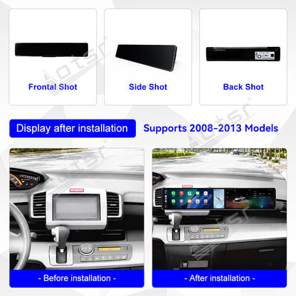 Aotsr Dual 12.3 inch Car Radio for Honda Freed 2008-2013 with 7870 Octa Core Chip, Ultra HD 2400*900 Touch Screen, Wireless CarPlay, Bluetooth 5.0, GPS Navigation, 4G Network, OEM Upgrade Multimedia System