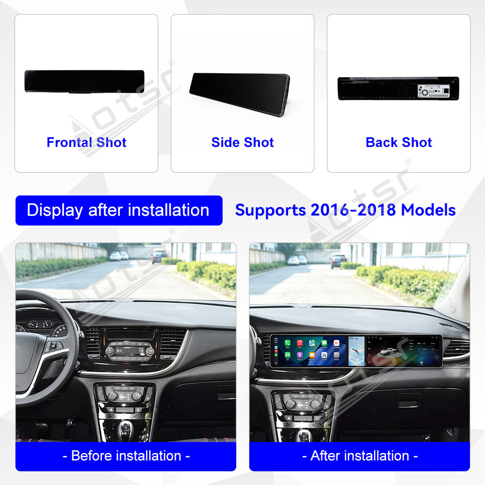 Aotsr Dual 12.3 inch Car Radio for Buick Encore 2016-2018 with 7870 Octa Core Chip Ultra HD 2400*900 Touch Screen Wireless CarPlay Bluetooth 5.0 GPS Navigation 4G Network OEM Upgrade Multimedia System
